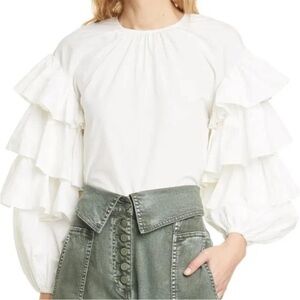 Ulla Johnson Tulia Ruffle Sleeve Blouse 4